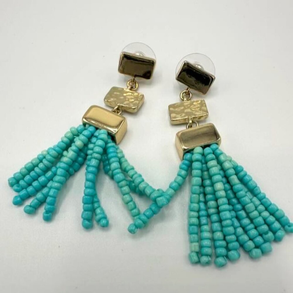 BaubleBar Turquoise Tassel Earrings